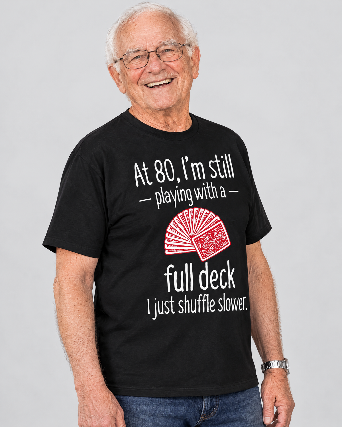 80th Birthday tee - side view