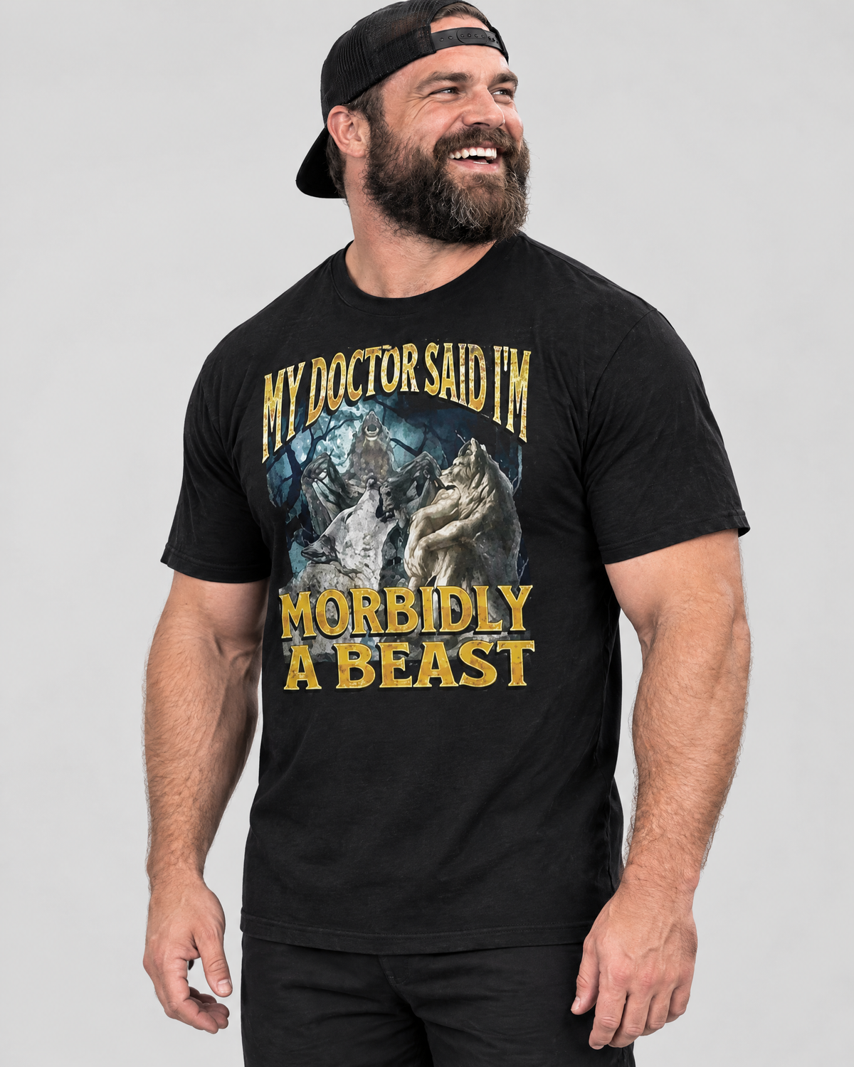Morbidly A Beast werewolf tee - side view