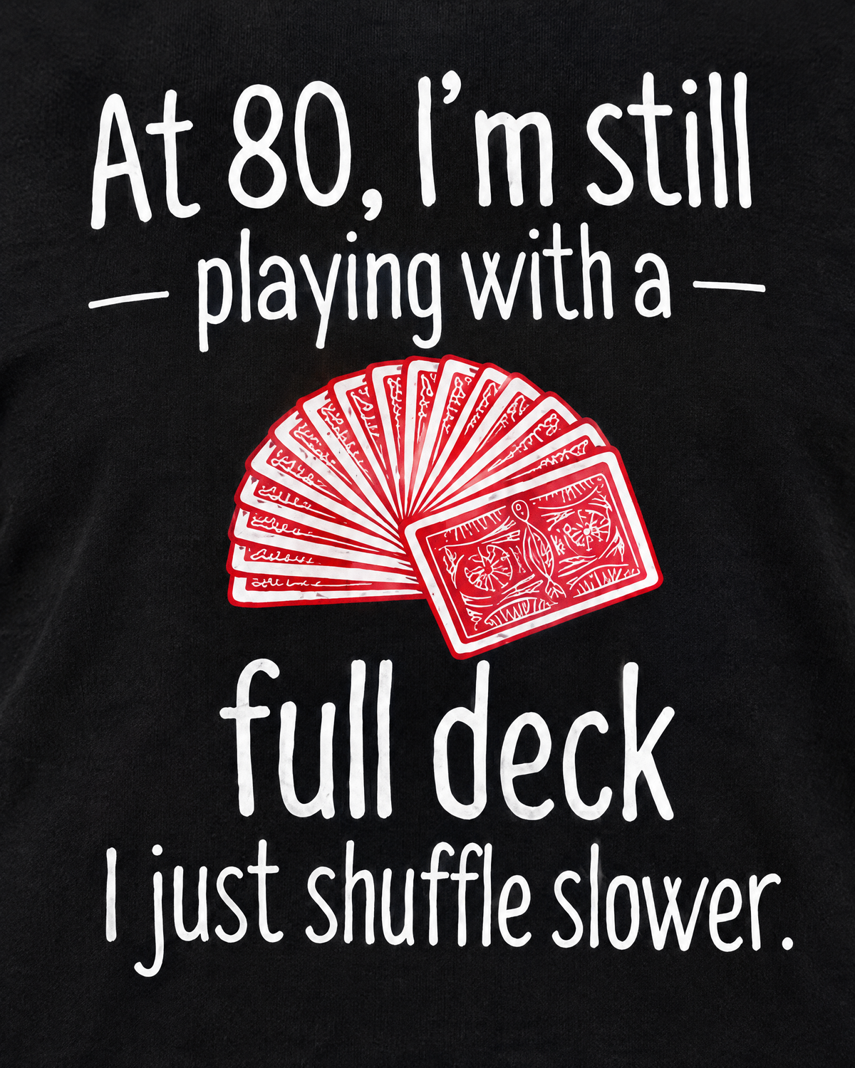 80th Birthday tee - print close-up