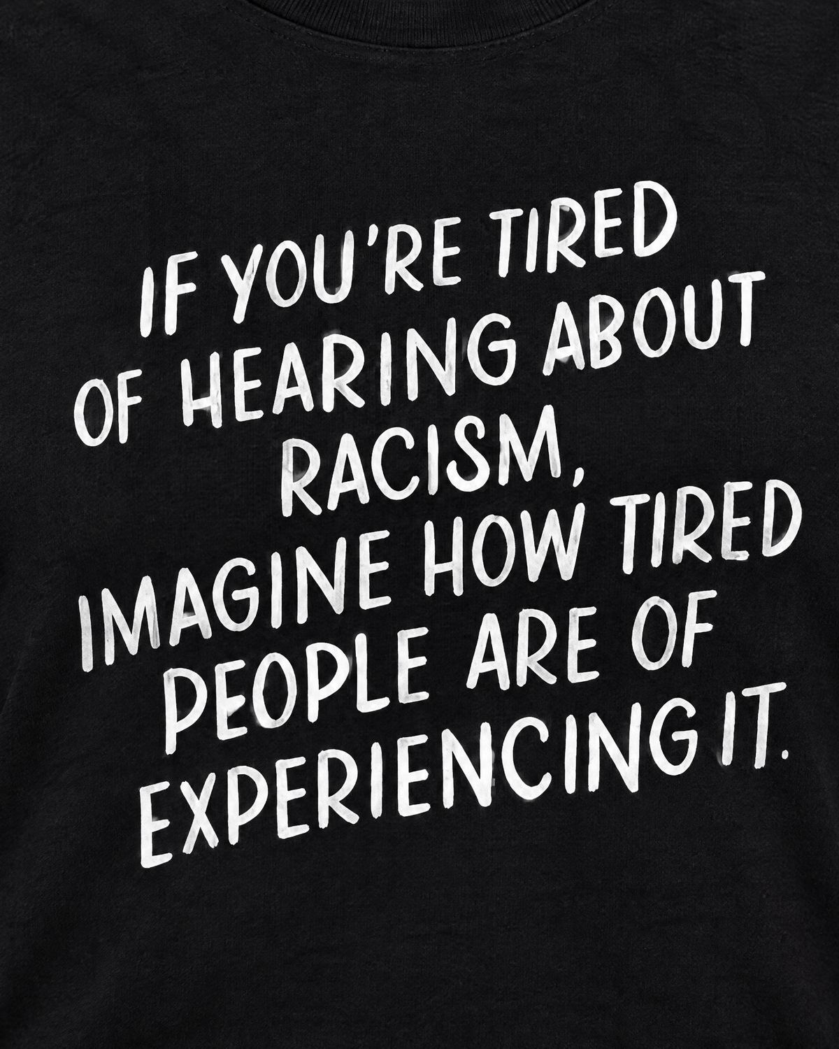 Anti Racism tee - print close-up