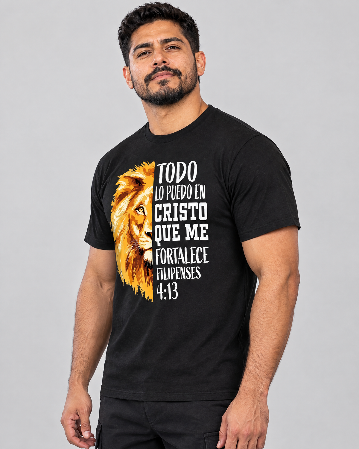 Philippians 4:13 Spanish tee - side view