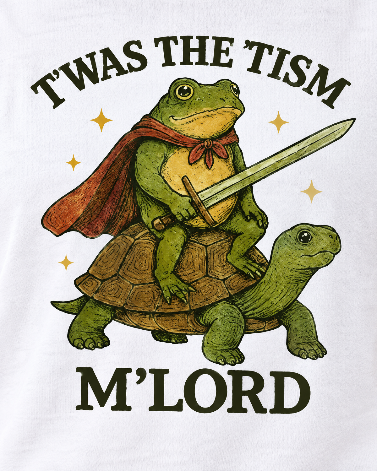 'Twas The 'Tism frog tee - print close-up