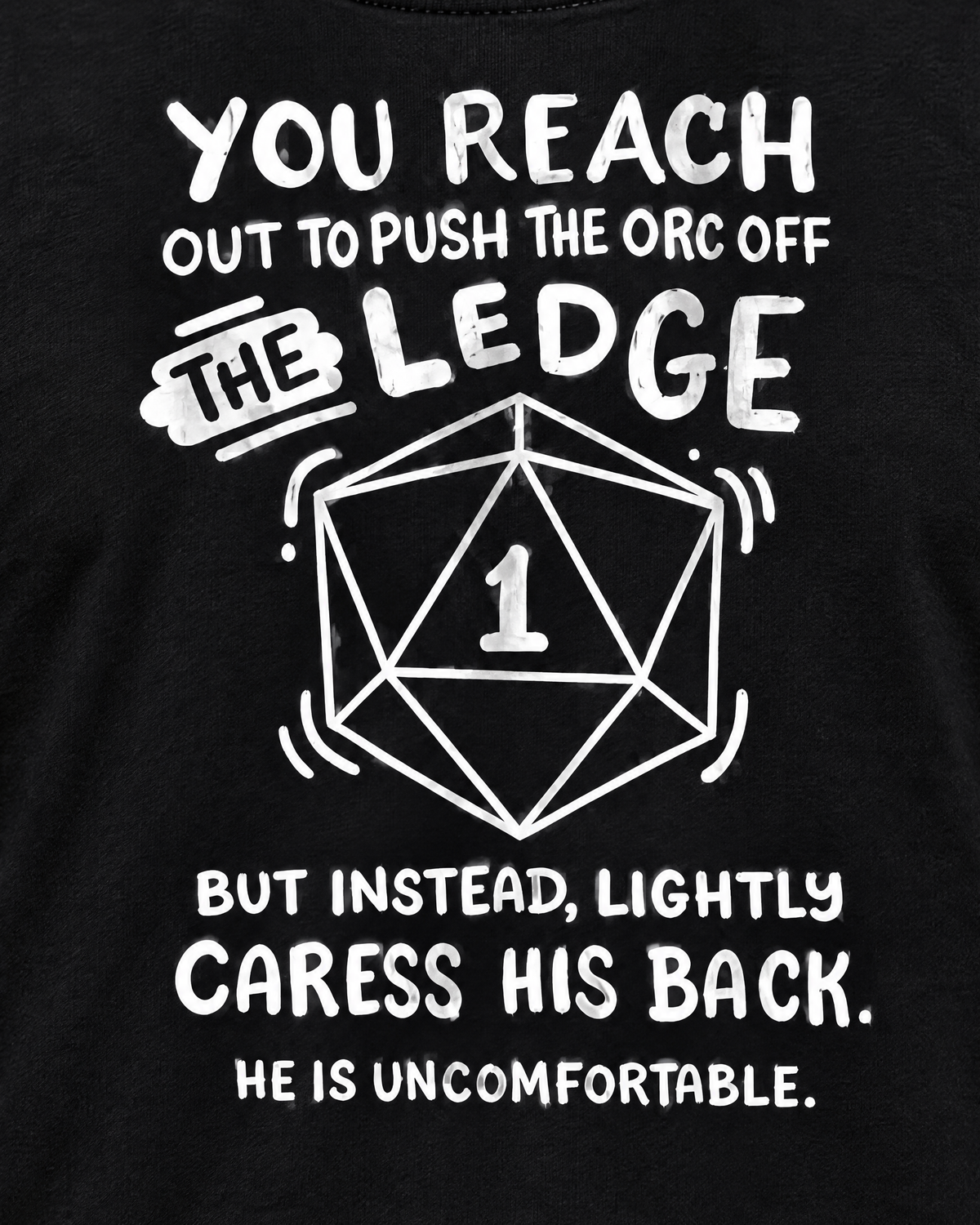 RPG Gamer Orc tee - print close-up